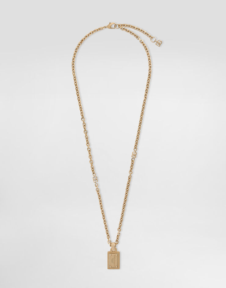 Dolce & Gabbana Necklace with Dolce&Gabbana logo plate Gold WNR1H1W1111