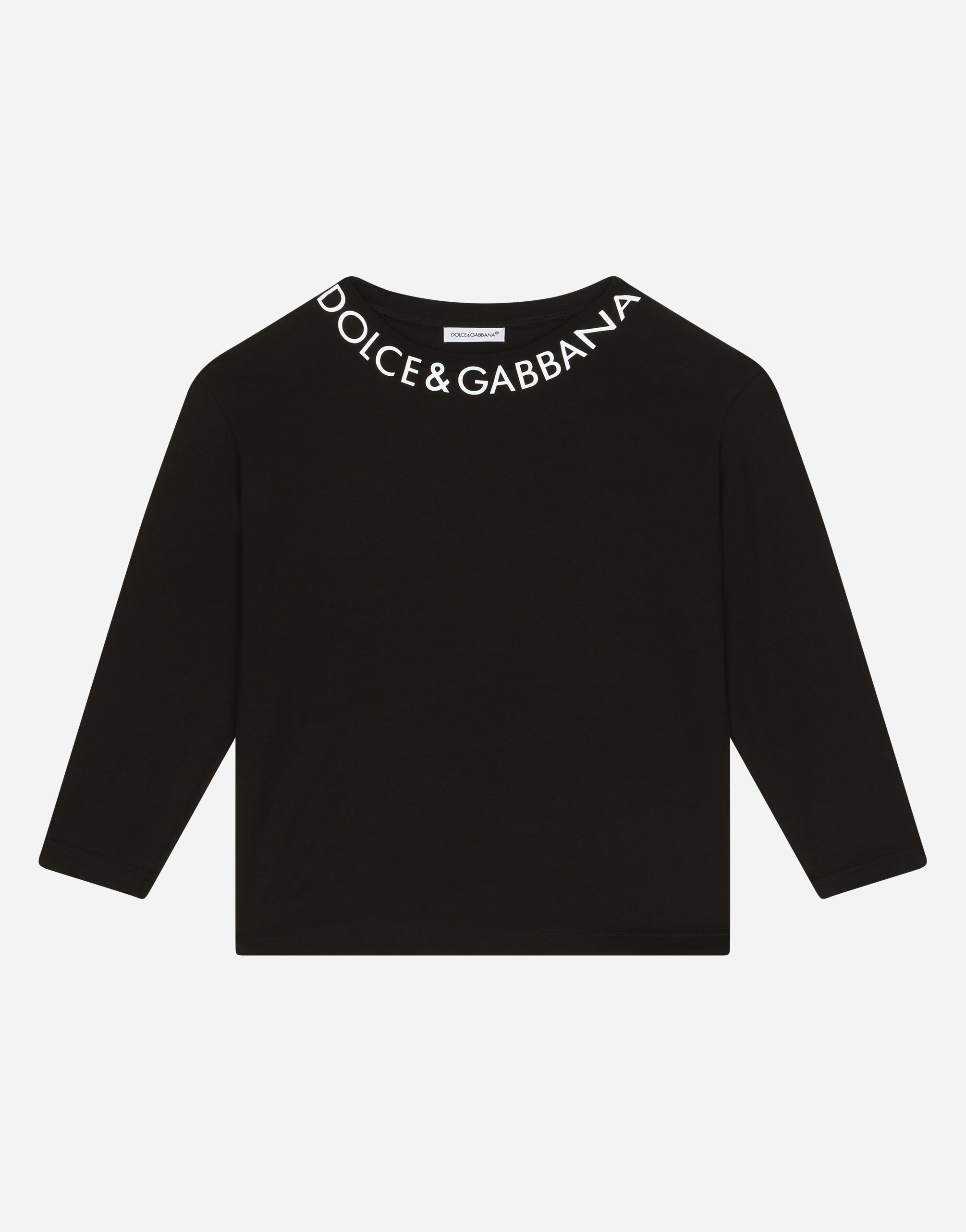 Dolce & Gabbana Jersey T-shirt with logo print Negro L5JW9NG7L1J