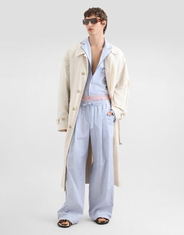 Dolce & Gabbana Cotton-linen trench coat with buttons White G058KTFUTDJ