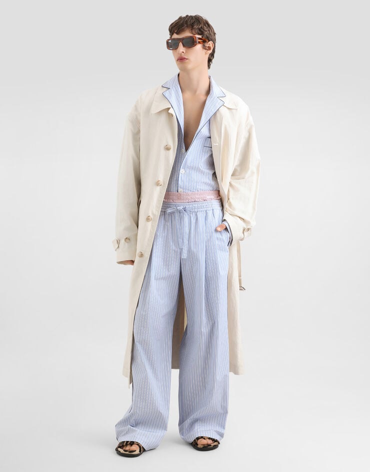 Dolce & Gabbana Cotton-linen trench coat with buttons White G058KTFUTDJ