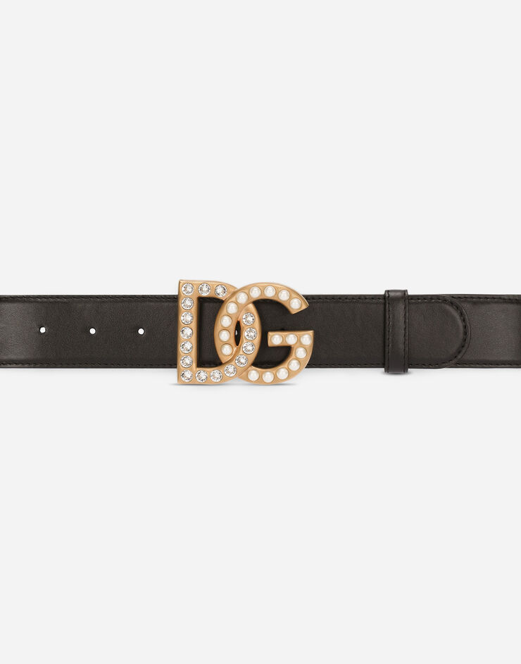 Dolce&Gabbana Ceinture en cuir de veau avec logo DG bijou Multicolor BE1576AQ339