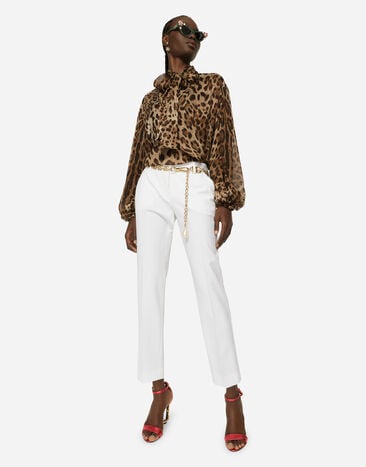 Dolce & Gabbana Leopard-print chiffon shirt Animal Print F5P73TFS1AR