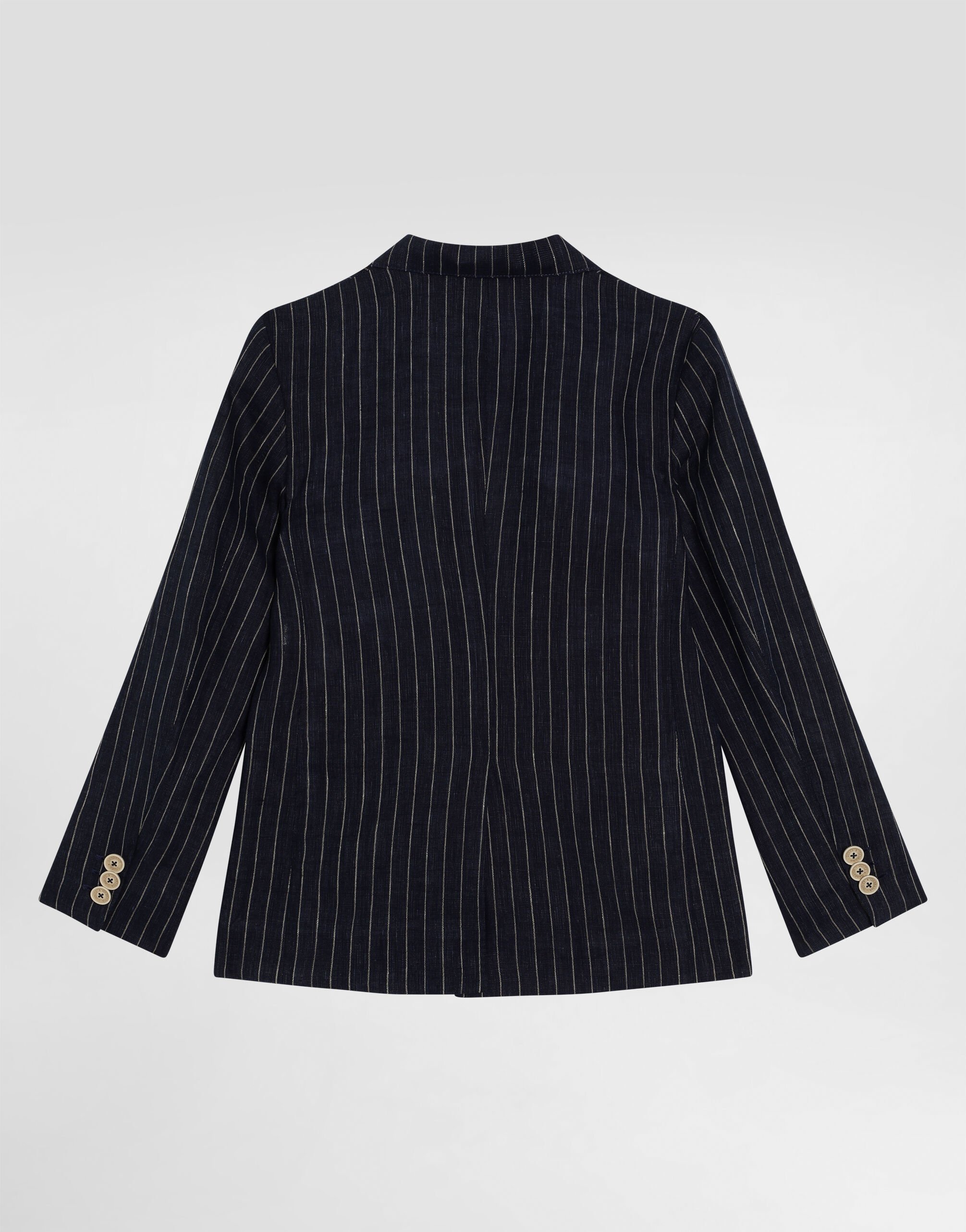 Multicolorのボーイズ Single-breasted pinstripe linen jacket