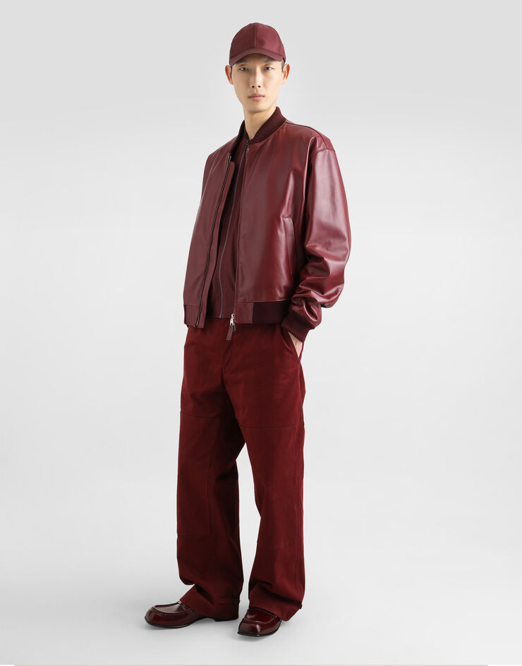 Dolce & Gabbana 山羊皮飞行夹克 枣红 G9BILLHULFY