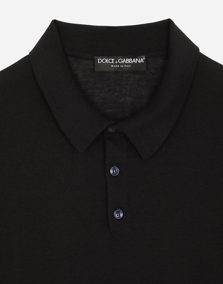 Dolce & Gabbana Poloshirt aus feinstem Kaschmir Blau GX828TJAWTY