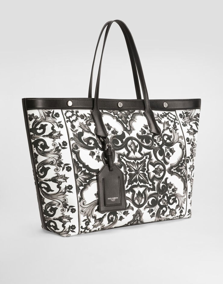 Dolce & Gabbana Shopper aus Canvas Muschelprint Mehrfarbig BM7806AG665