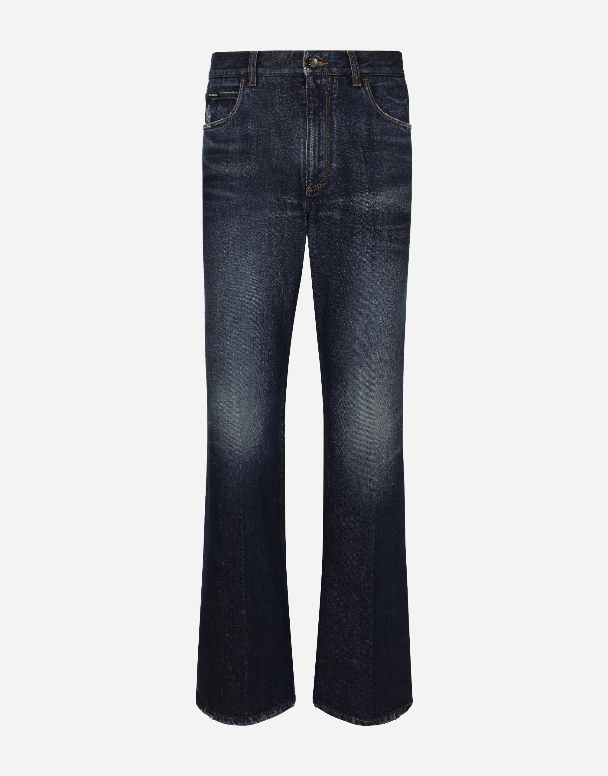 Dolce & Gabbana Flared blue denim jeans Black GXC60TJAM8M