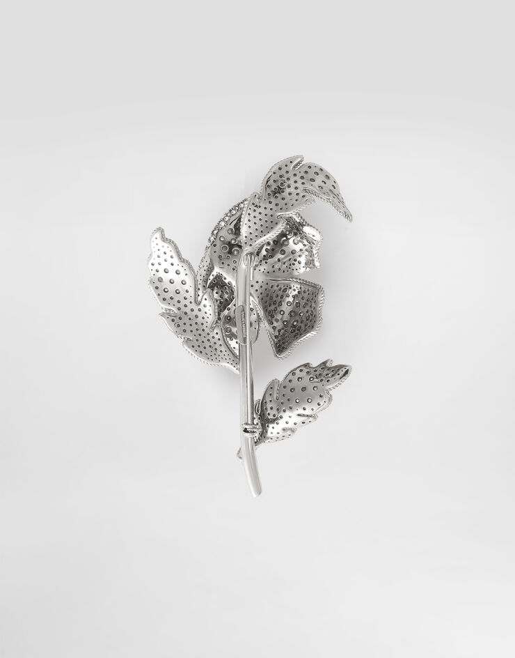 Dolce & Gabbana Flower brooch with rhinestones Silver WPS3F1W1111