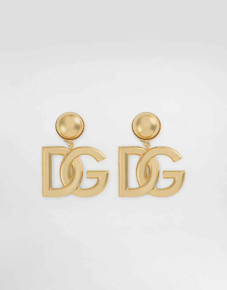 Dolce & Gabbana Pendientes de clip con logotipo DG Dorado WEN6P2W1111
