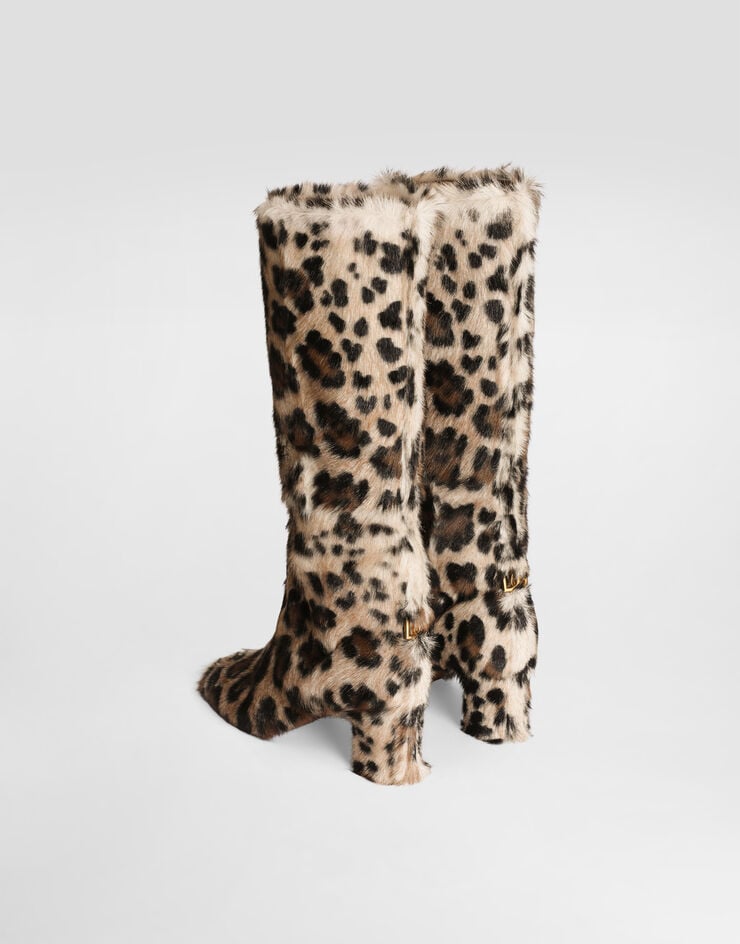 Dolce & Gabbana Bota en piel de cabra kid con estampado leo Dolce & Gabbana Bota en piel de cabra kid con estampado leo Multicolor CU1318A0409