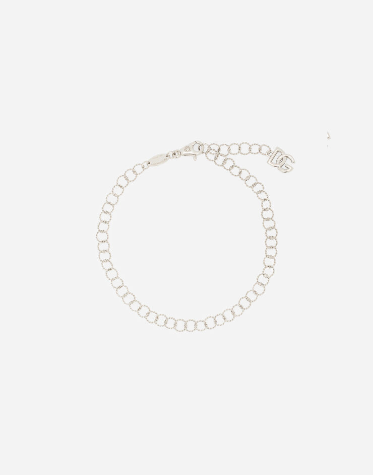 Dolce & Gabbana Pulsera de cadena de hilo retorcido y oro blanco de 18 kt Blanco WBQA8GWWHDG