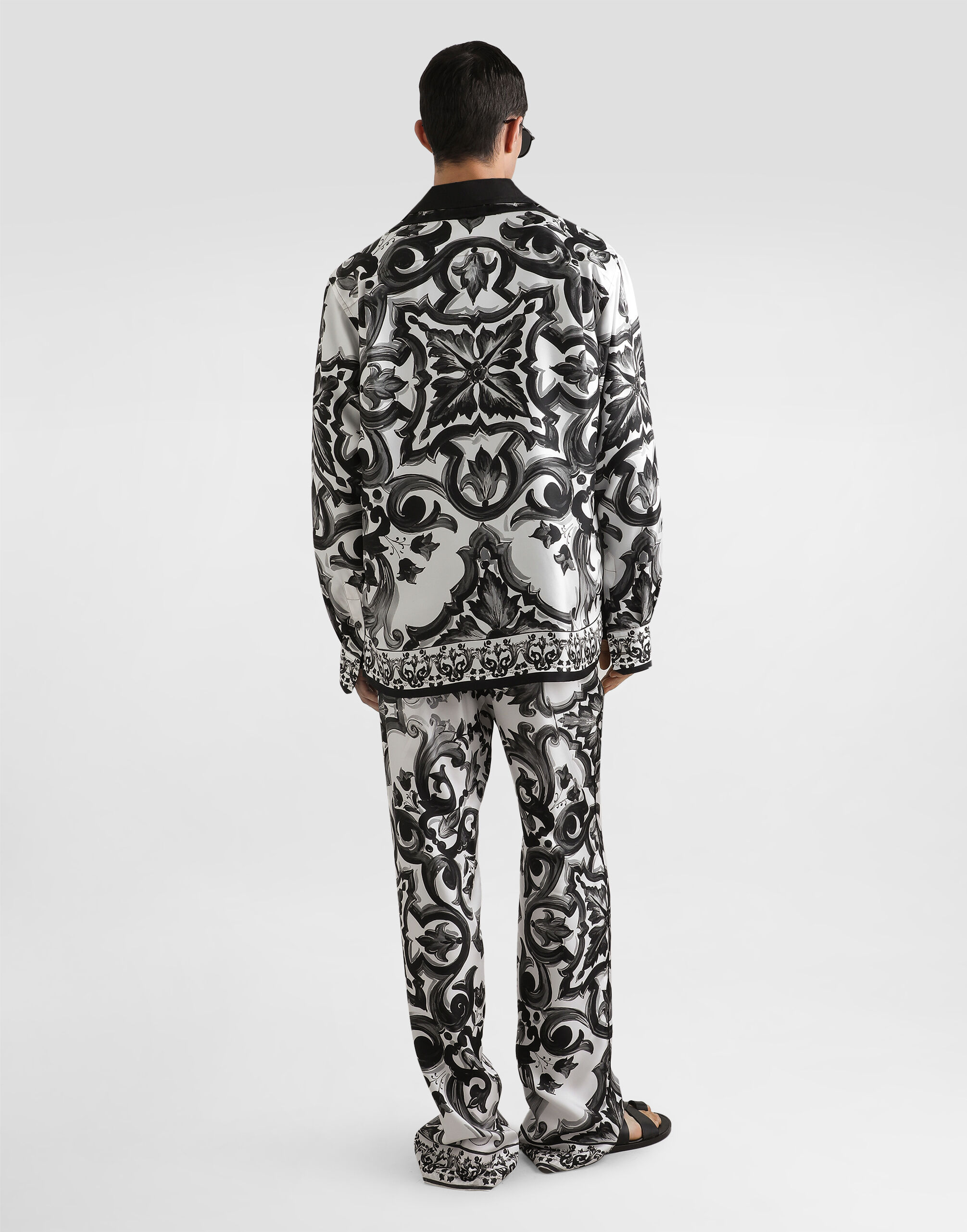 Majolica-print twill vanity shirt in Multicolor for Men