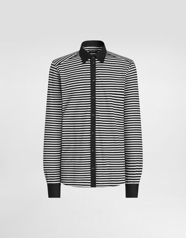 Dolce & Gabbana Striped jersey gold shirt Multicolor G5OX1ZFBGAV