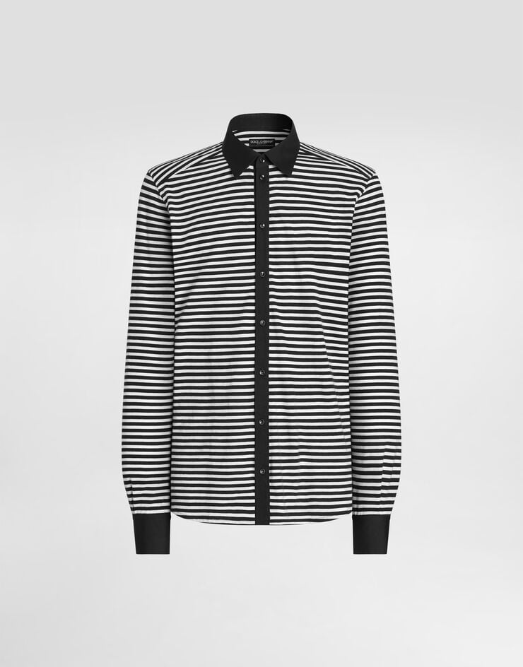 Dolce & Gabbana Striped jersey gold shirt Dolce & Gabbana Striped jersey gold shirt Multicolor G5OX1ZFBGAV