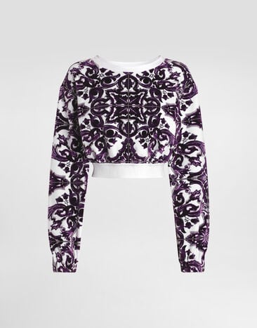 Dolce & Gabbana Jacquard chenille sweatshirt Multicolor F9R09THJMP9