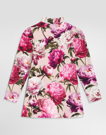 Dolce & Gabbana Peony-print interlock dress Multicolor L5JD7LG7QZU