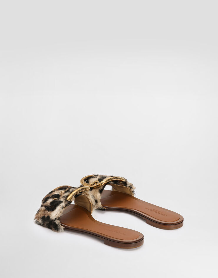 Dolce & Gabbana Leo-print flat slippers Print CQ0681A0081