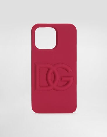 Dolce & Gabbana جراب آي فون 14 برو ماكس مطاطي بشعار DG بنفسجي BI3266AG816