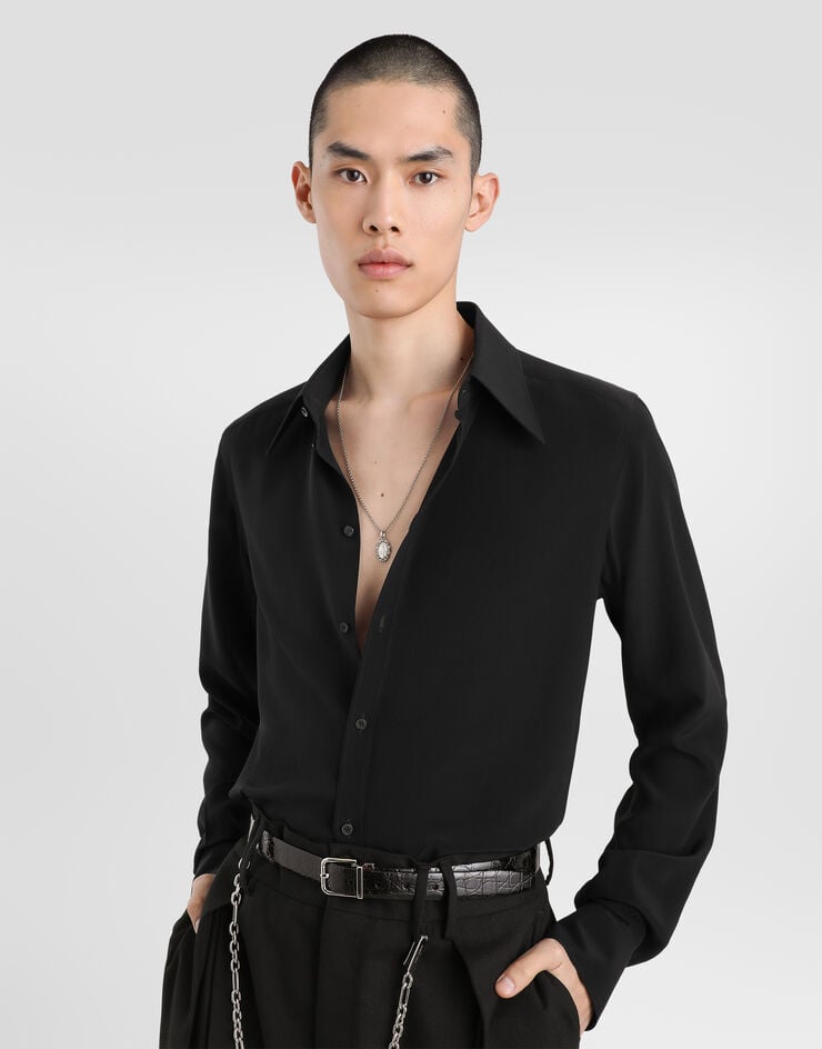 Dolce & Gabbana Gold crêpe de chine shirt Dolce & Gabbana Gold crêpe de chine shirt Black G5NP9TGK522