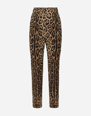 Dolce & Gabbana High-waisted pants in leopard-print wool Animal Print F26AJTFS2A3