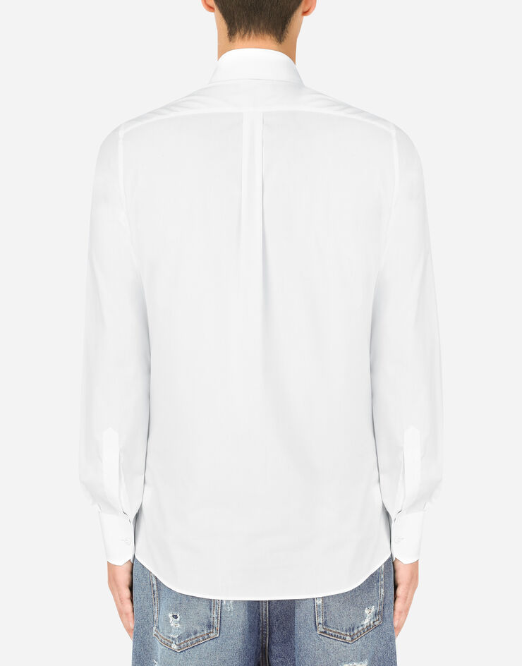 Dolce & Gabbana Cotton Martini-fit shirt with crystal detailing White G5JL8ZGEZB3