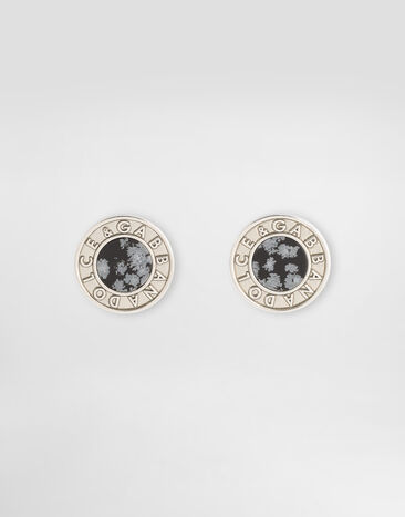 Dolce & Gabbana Logo cufflinks with stones Silver WFR5X2W1111