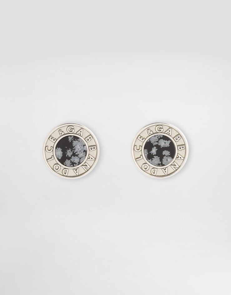 Dolce & Gabbana Logo cufflinks with stones Silver WFR5X2W1111