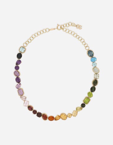 Dolce & Gabbana Collier avec pierres précieuses multicolores Doré WAMR1GWMIX1