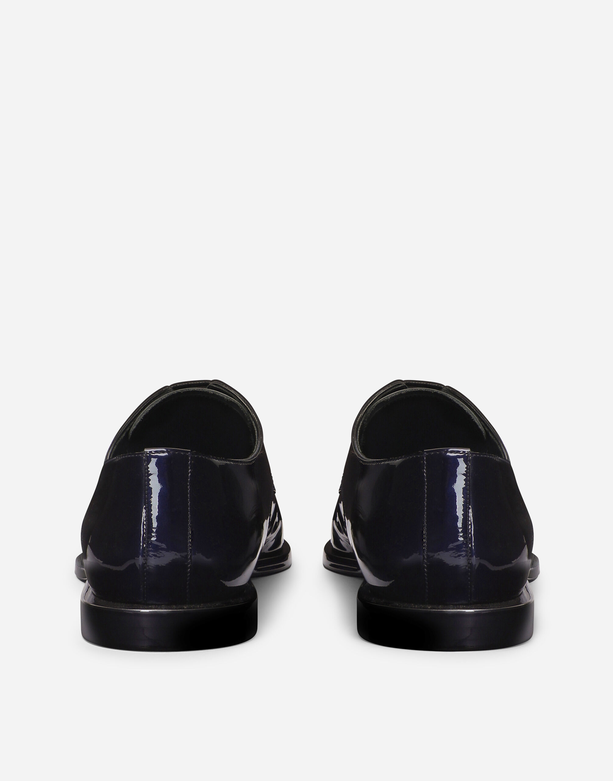 Blue leather derby shoes store