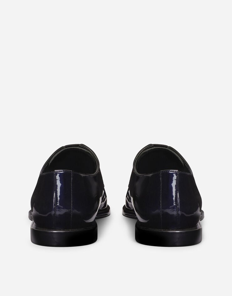 Dolce & Gabbana 金属感漆皮德比鞋 蓝 A10736AG143