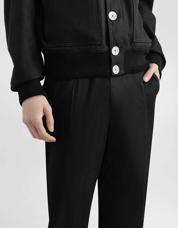Dolce & Gabbana Cotton gabardine trousers Black GW13EZFUFNV