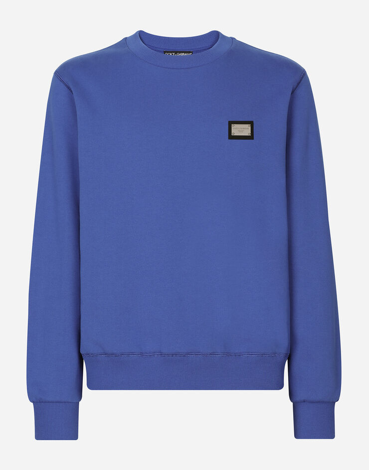 Dolce & Gabbana Jersey sweatshirt with branded tag 蓝 G9ABJTG7F2G