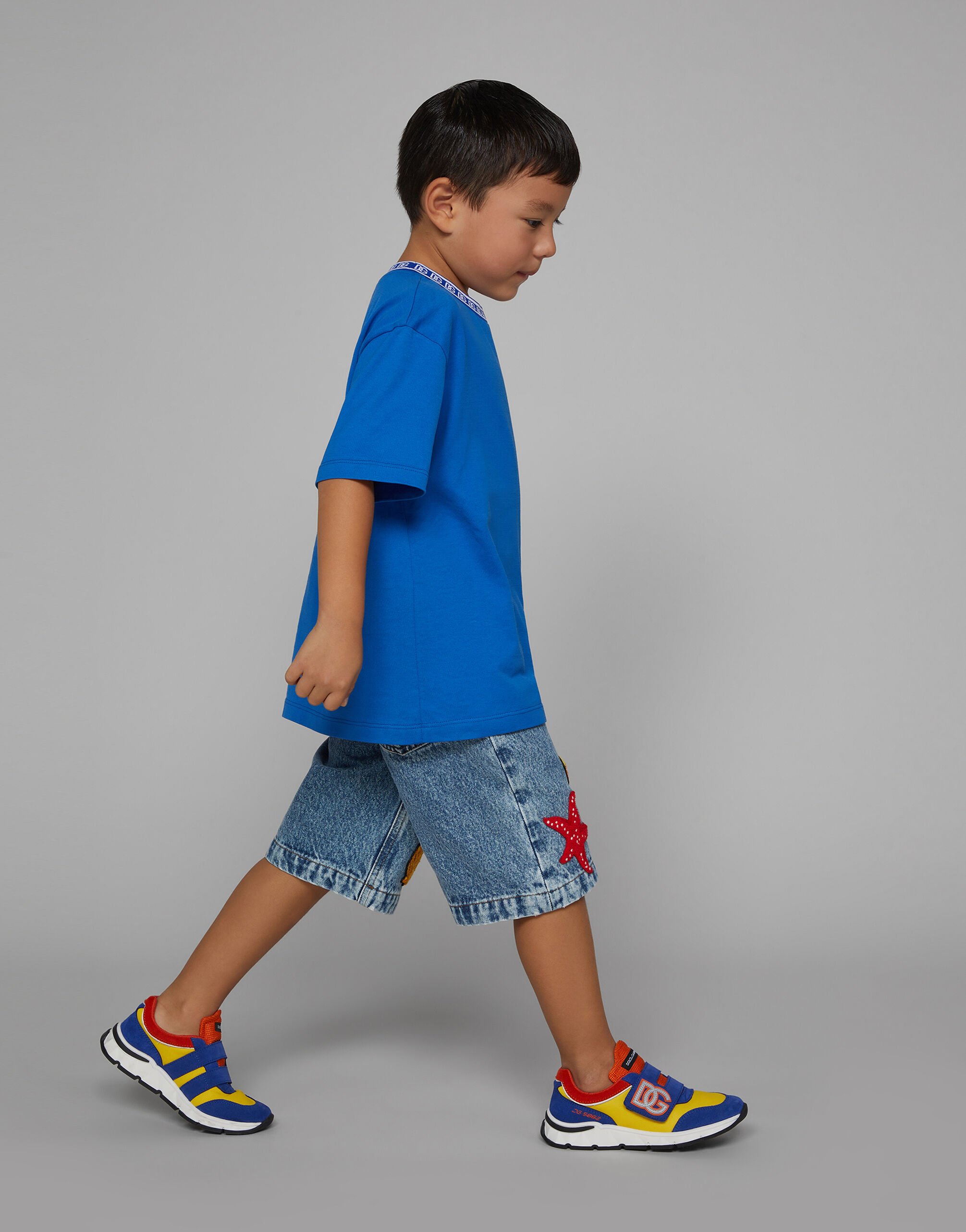 Jersey T-shirt with DG logo in Blue for Boys | Dolce&Gabbana® US