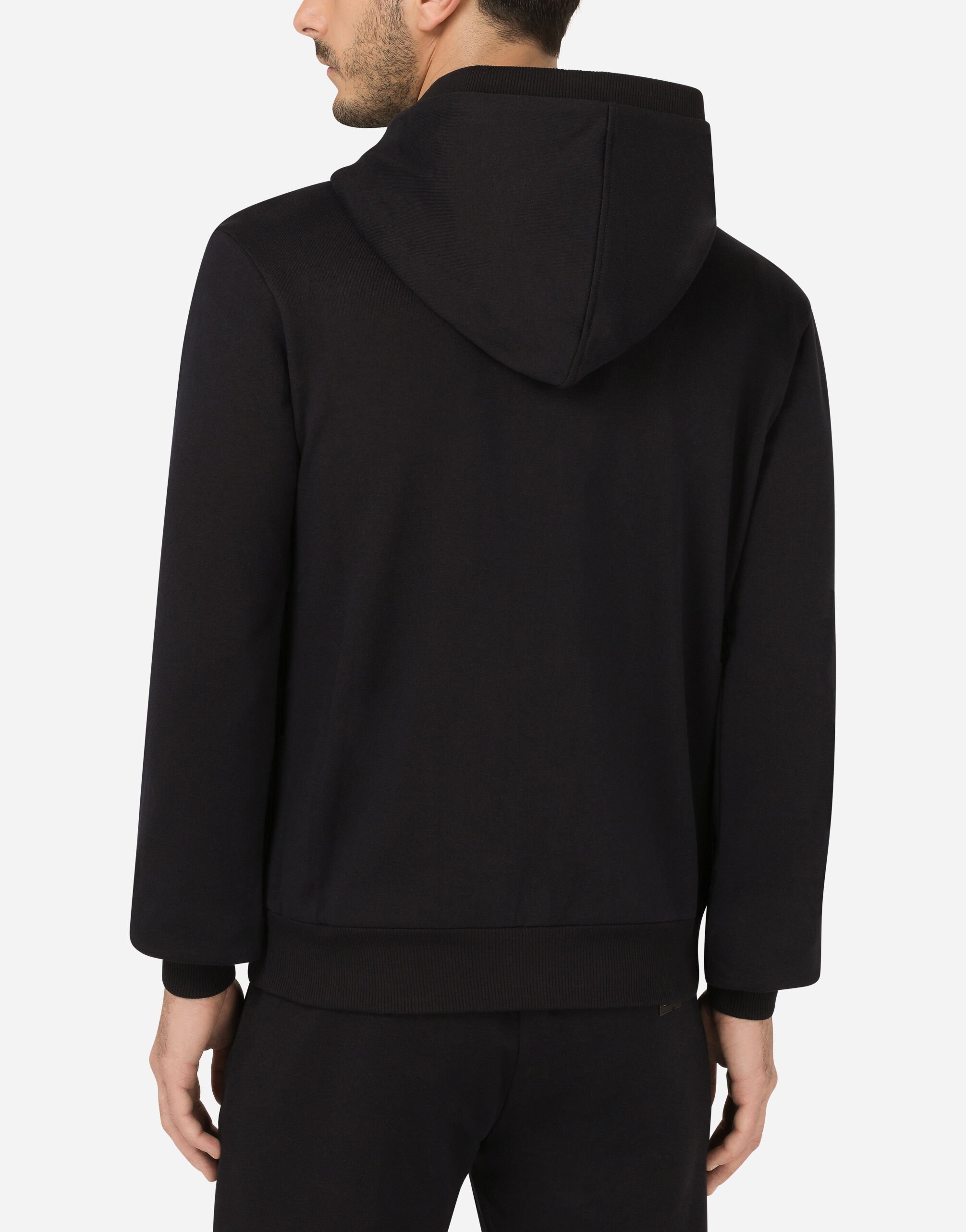 ブルーのメンズ スウェットパーカー コットンジャージー