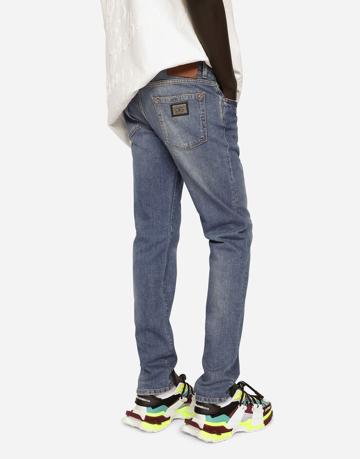 Dolce & Gabbana Облегающие эластичные джинсы с небольшими потертостями СИНИЙ GY07LDG8BY8