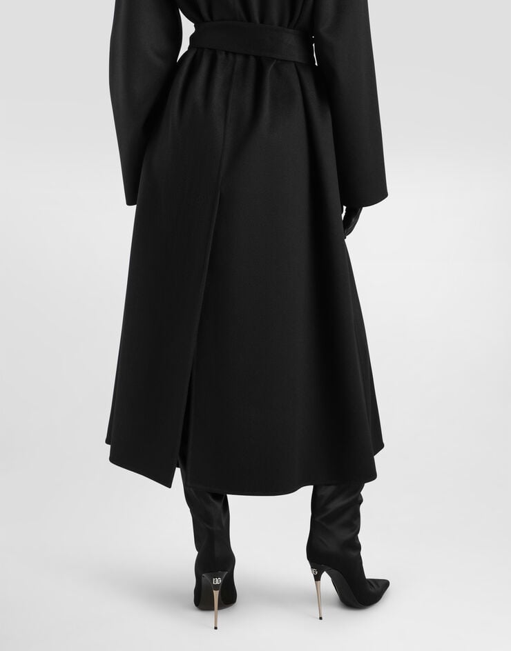 Dolce & Gabbana Double-breasted cashmere trench coat Black F0W6JTHU2BX