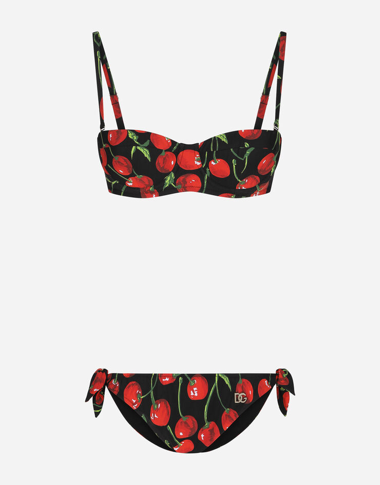 Dolce & Gabbana Cherry-print balconette bikini female Multicolor