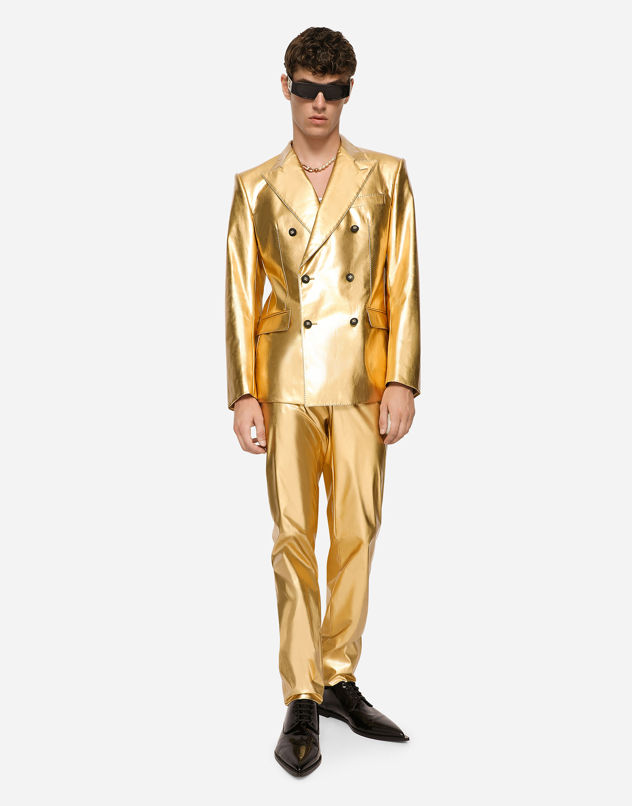 完璧主義 Sicilia Double-breasted suit for Gold in fabric laminated in スーツ