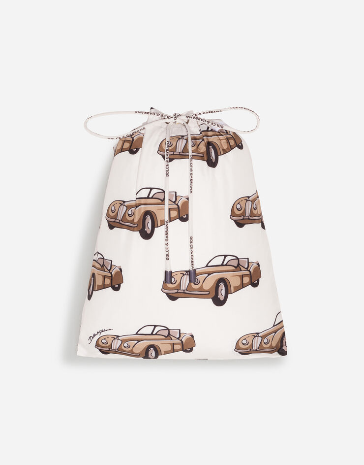 Dolce & Gabbana MEDIUM SWIMMING TRUNKS WITH SMALL CAR PRINT BEIGE M4A13THSM3E