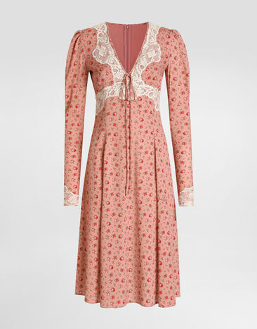 Dolce & Gabbana Small rose-print charmeuse dress Dolce & Gabbana Small rose-print charmeuse dress Multicolor F60GSTFSA79