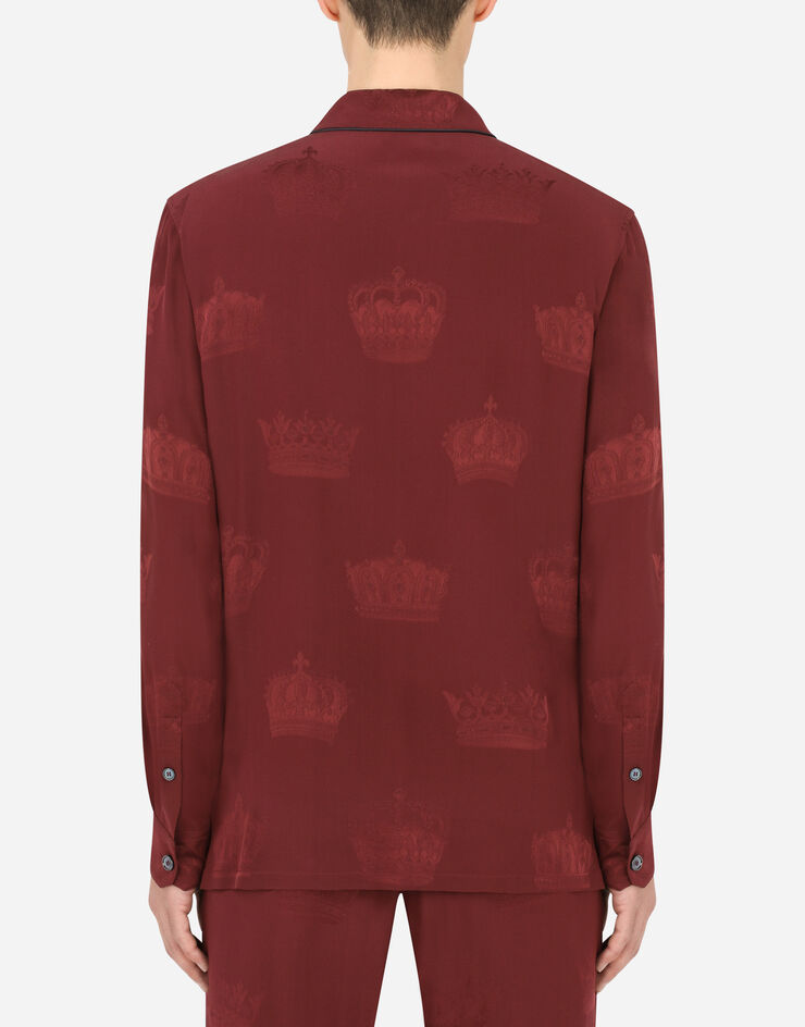 Dolce & Gabbana Silk pajama shirt with crown print Dolce & Gabbana Silk pajama shirt with crown print BORDEAUX G5GW1TFJ1HL