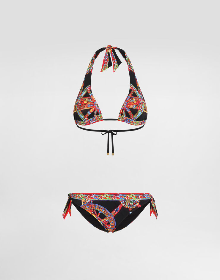 Dolce & Gabbana Bikini triangular con estampado Carretto Dolce & Gabbana Bikini triangular con estampado Carretto Multicolor O8A54JON0HE