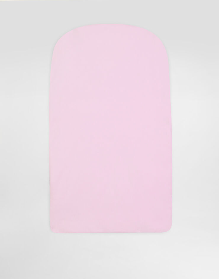 Dolce & Gabbana Interlock and linen baby nest with embroidery Pink LNJAI7G7PUP