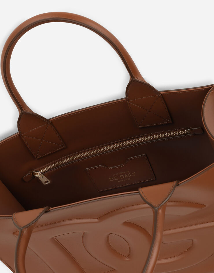 Dolce & Gabbana Small calfskin DG Daily shopper Brown BB7023AQ269