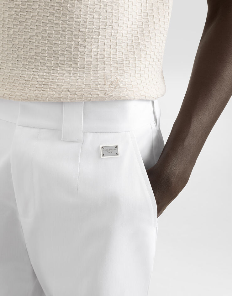 Dolce & Gabbana Tailored cotton pants White GP0K3TFUFL3