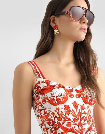 Dolce & Gabbana Clip earrings with logo Dolce & Gabbana Clip earrings with logo Orange WER6M2W1111