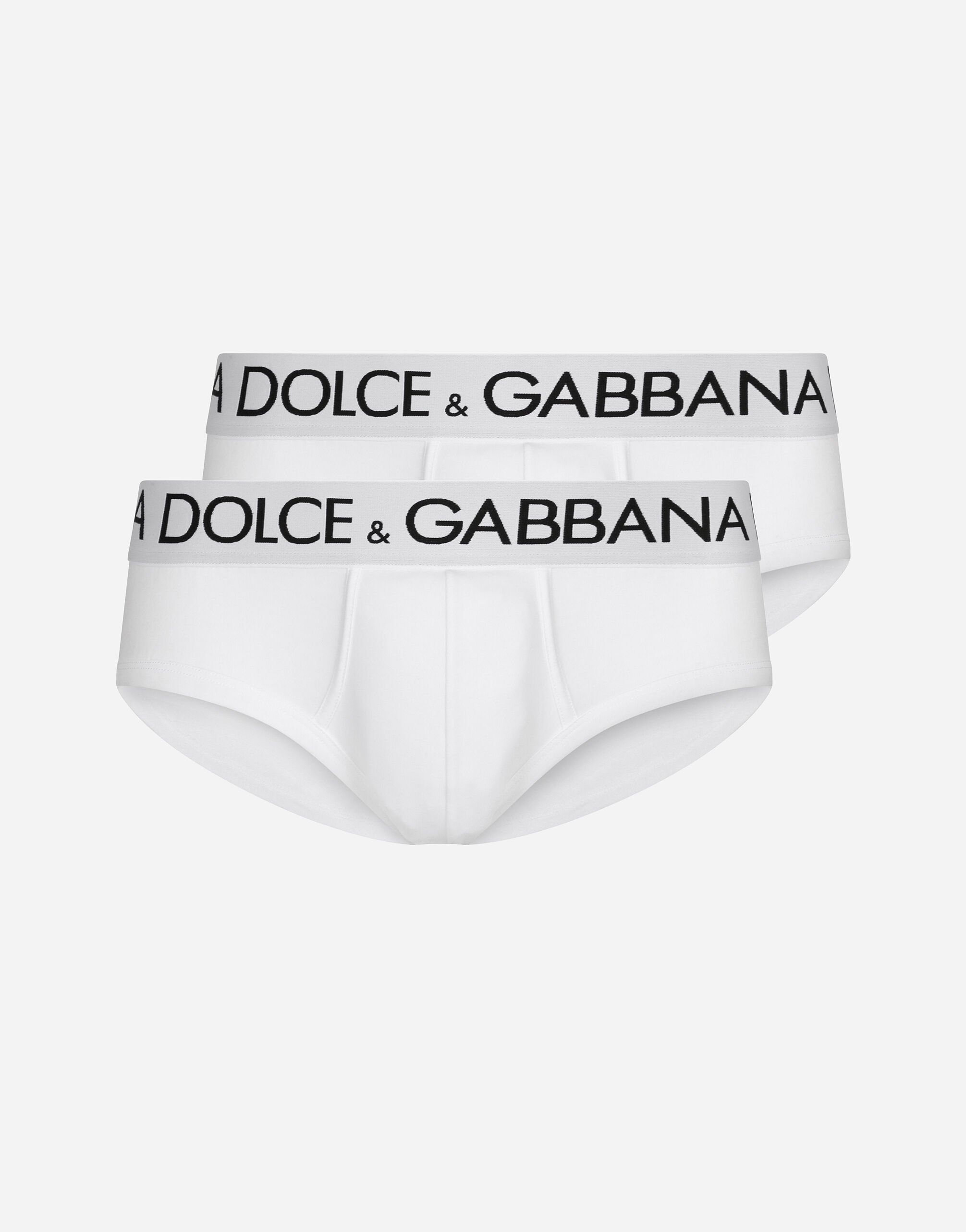 Dolce & Gabbana Two-pack cotton jersey Brando briefs White M9C03JONN95