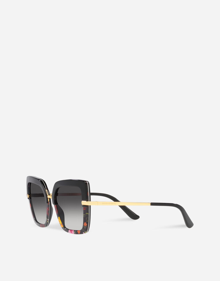 Dolce & Gabbana Солнцезащитные очки Half Print цветочным принтом VG437BVP08G