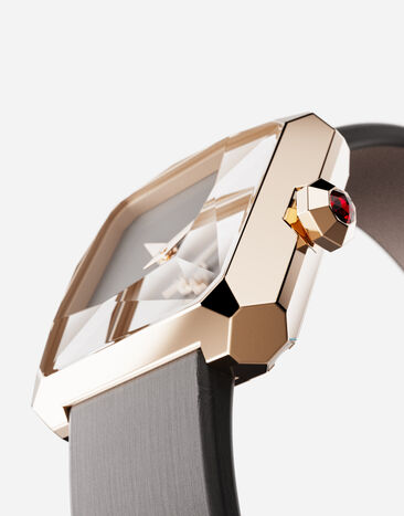 Dolce & Gabbana Sofia watch in 18-karat rose gold with silk strap Grey WWFC2GXCKCT