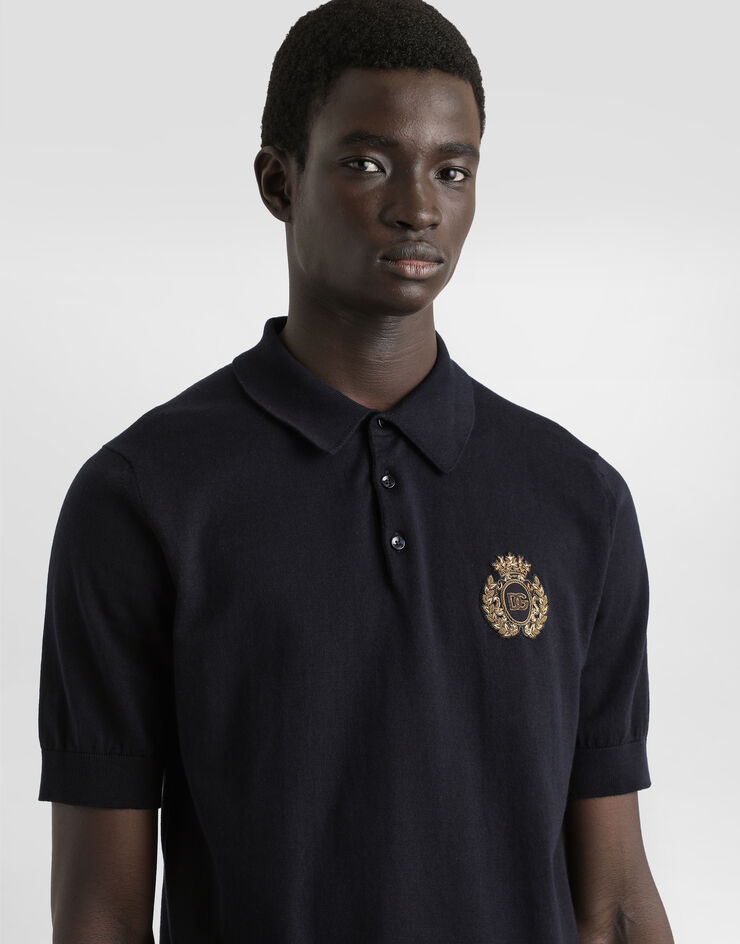 Dolce & Gabbana 纹章拼饰棉质 Polo 衫 蓝 GXZ02ZJBCG3